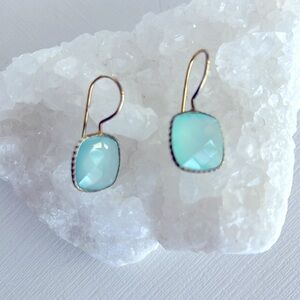 Elegant Gold and Aqua Earrings